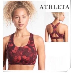 Athleta Ultimate Printed Frozen Floral Warm Sports Bra - Size XS